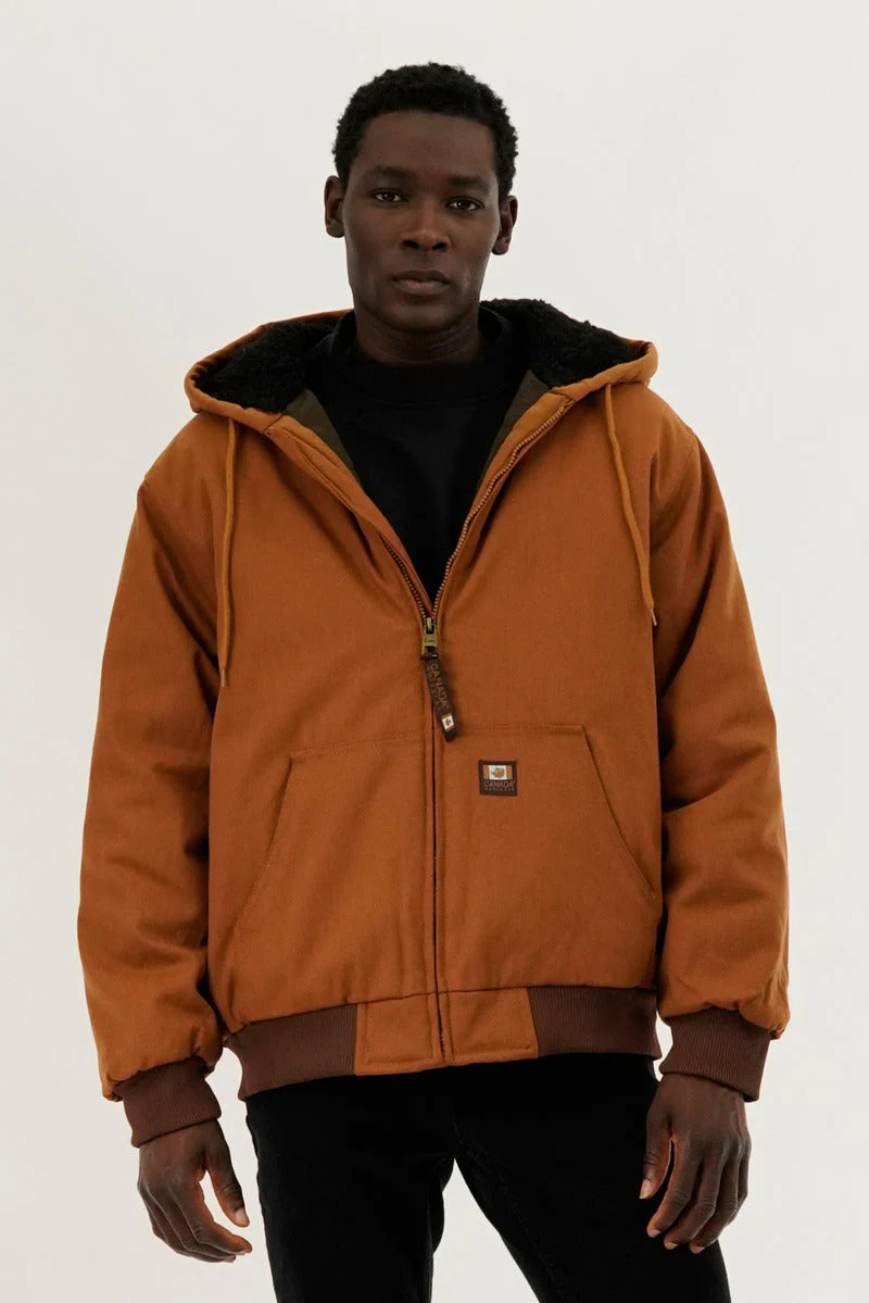 Sherpa Lined Bomber Jacket - Caramel