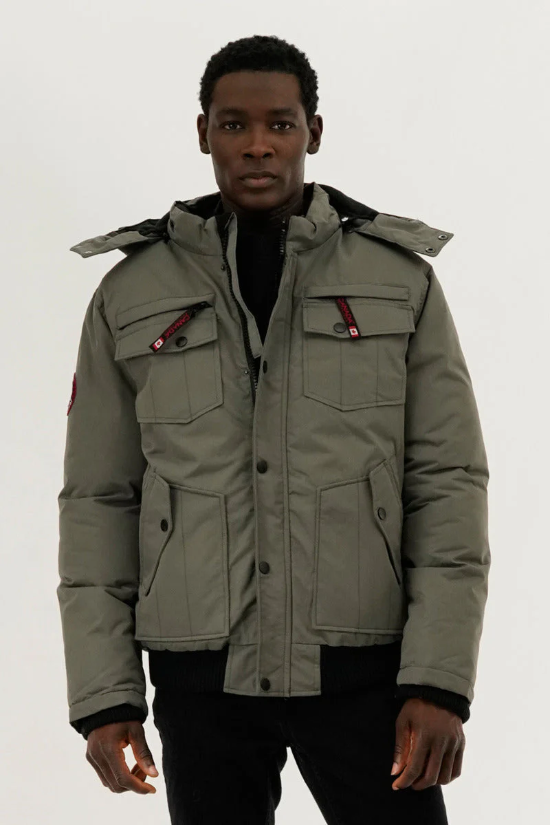 Puffer Bomber Jacket - Grey