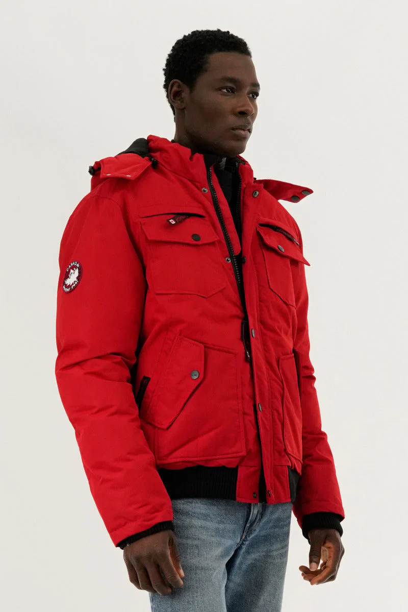 Puffer Bomber Jacket - Red - Image 2