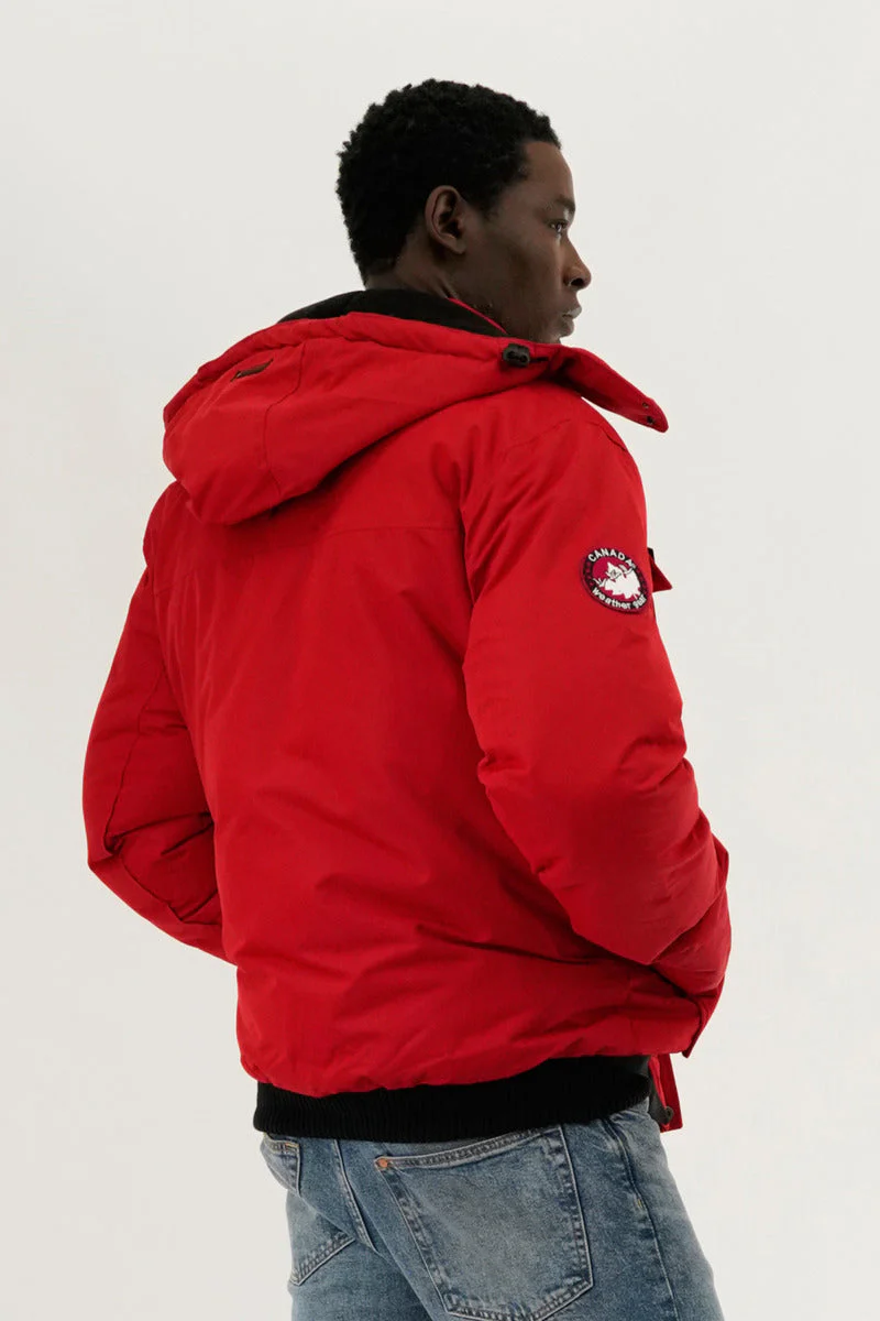 Puffer Bomber Jacket - Red - Image 3