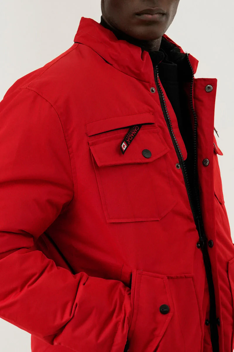 Puffer Bomber Jacket - Red - Image 4