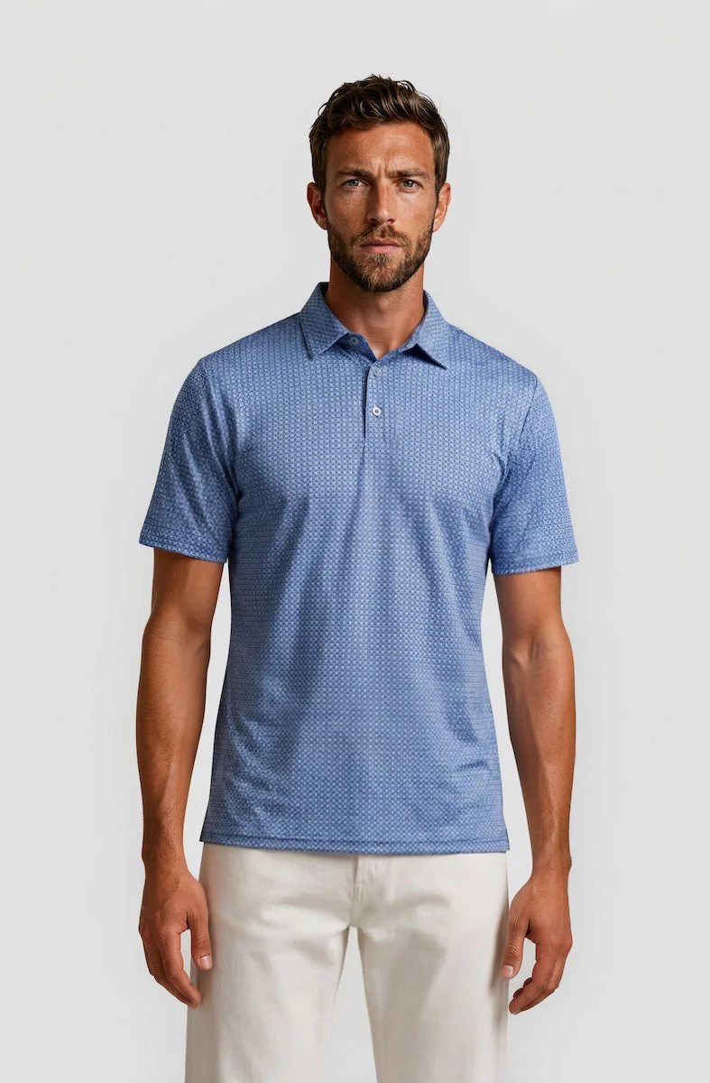 Classic Printed Polo Shirt - Blue