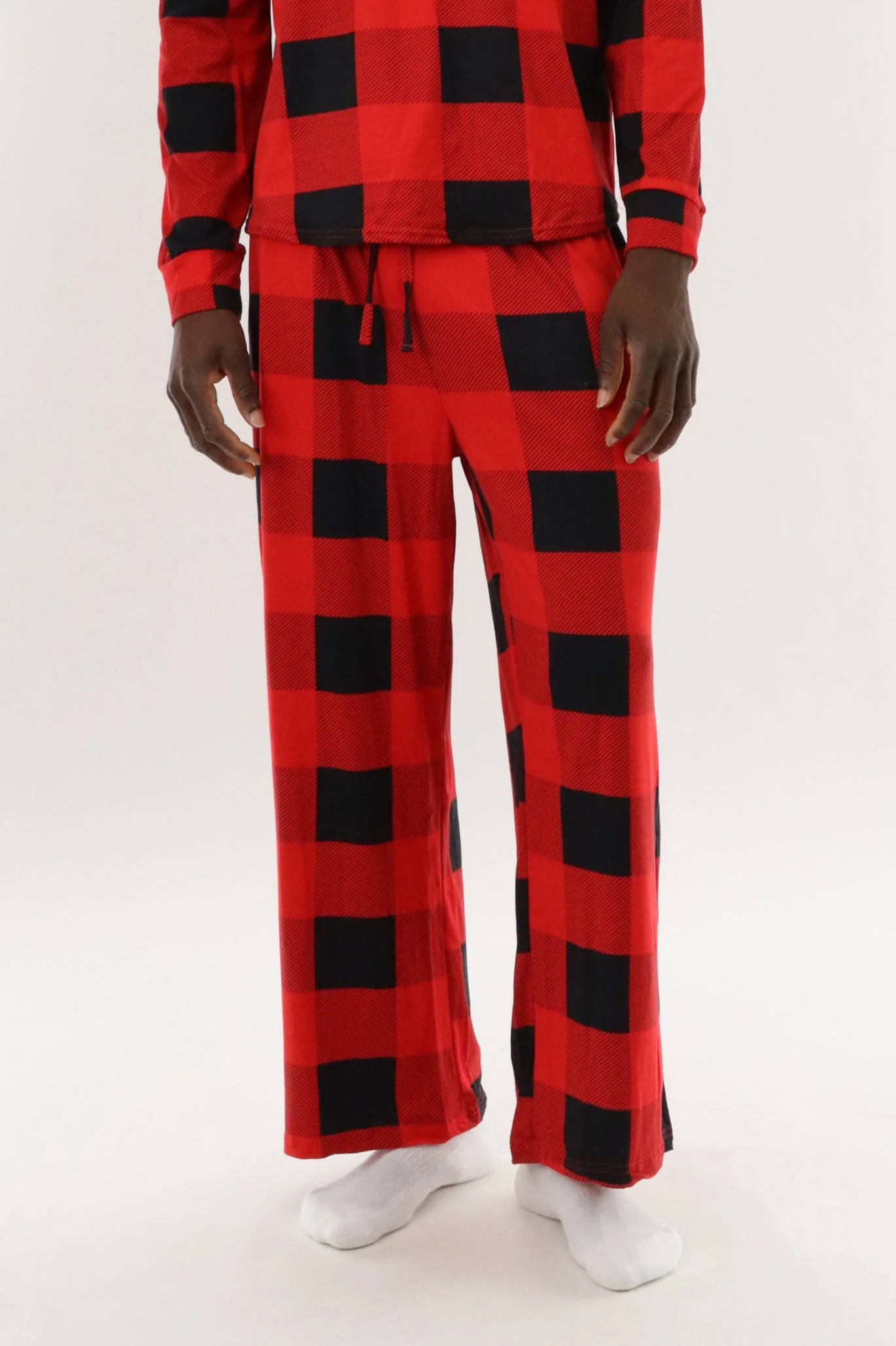 Long Printed Pajama Pants - Red