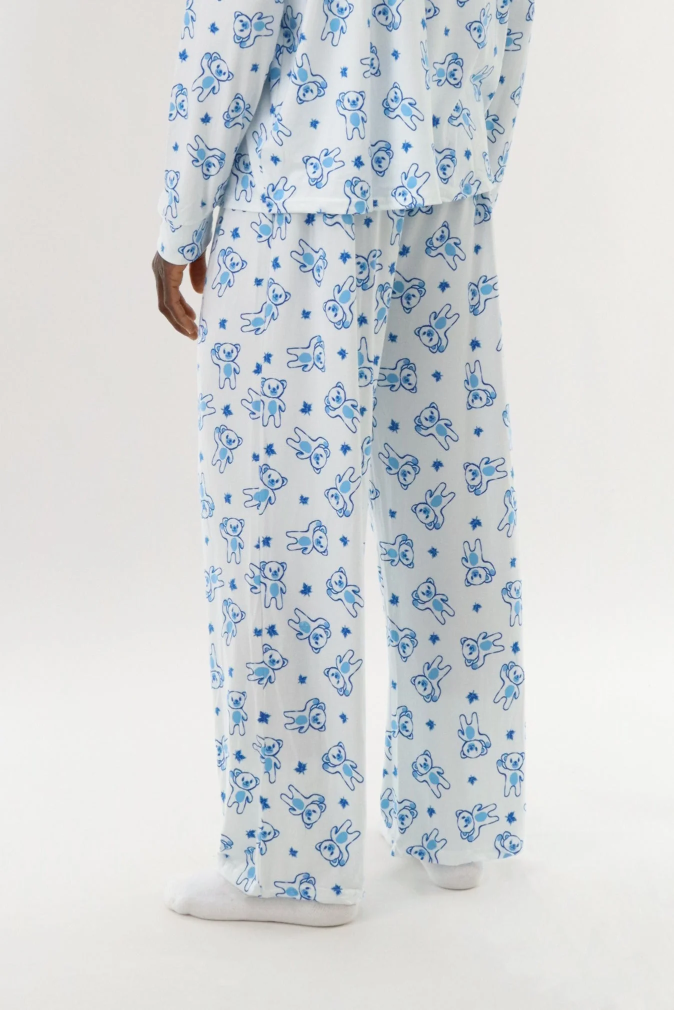 Long Teddy Bear Pajama Pants - White - Image 3