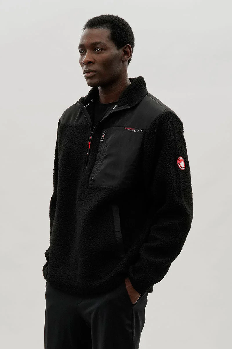 Fleece Sherpa Pullover Sweater - Black - Image 2