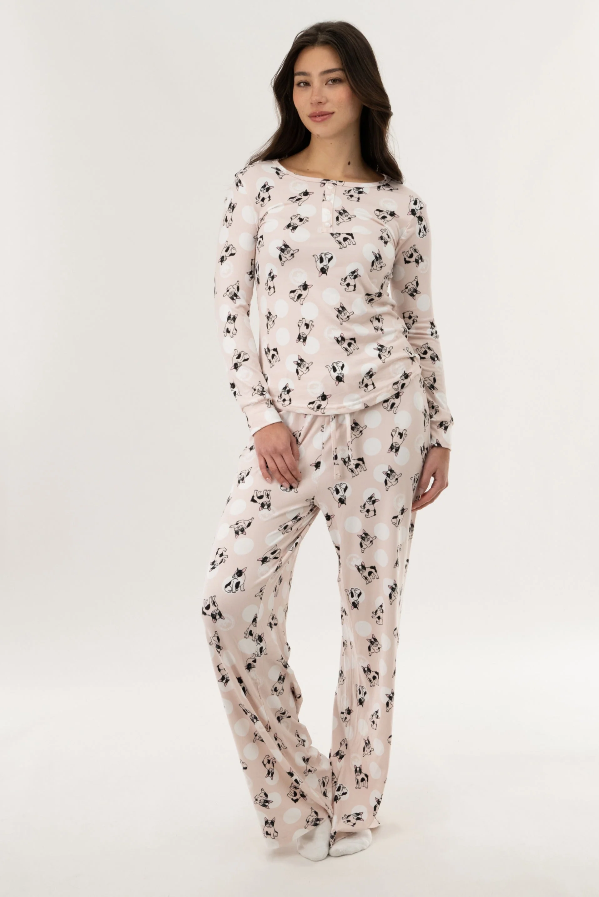 Dog Print Pajama Pants - Pink - Image 5