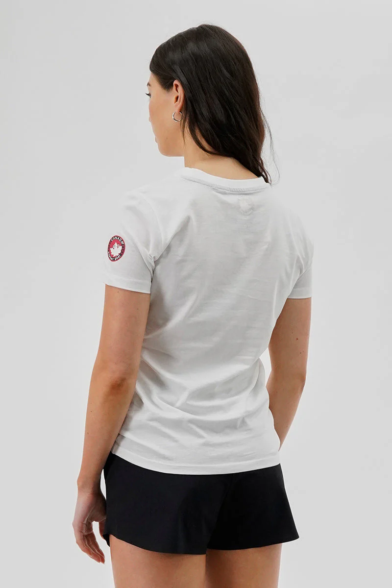 Maple Leaf Print Tee - White - Image 3