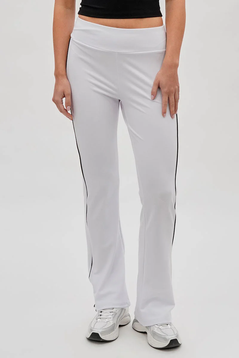 Side Piping Detail Active Pants - White