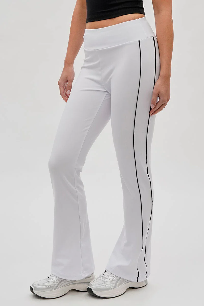 Side Piping Detail Active Pants - White - Image 2