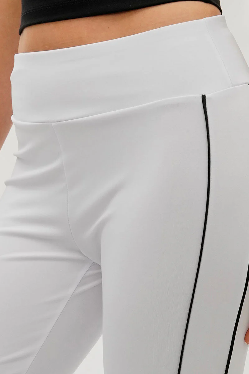 Side Piping Detail Active Pants - White - Image 4