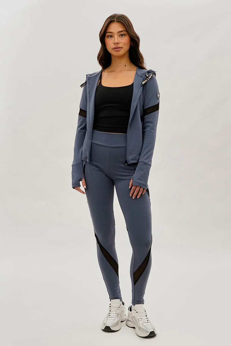 Zip Up Active Hoodie - Grey - Image 5