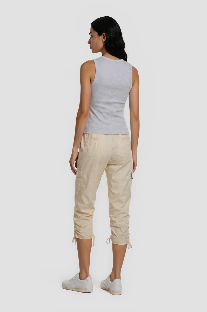 Cotton Stretch Capris - Stone - Image 2